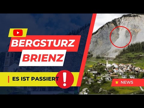 Bergsturz in Brienz GR Schweiz am 16. Juni 2023 - es verfehlte das Dorf nur knapp
