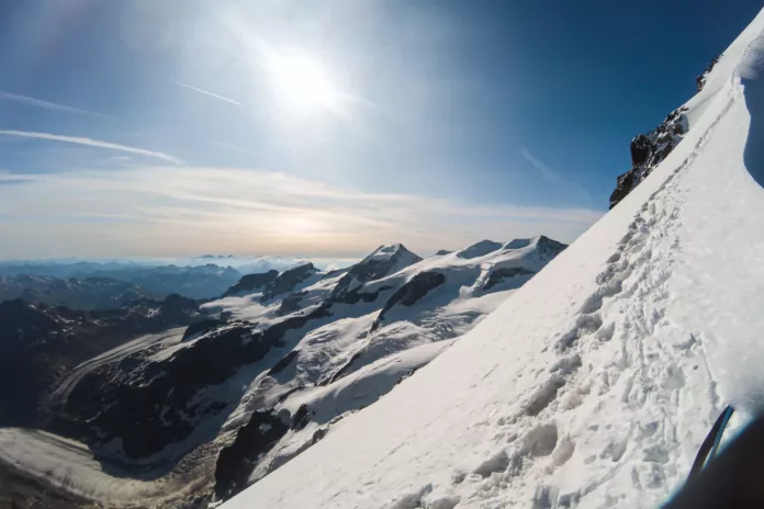 Bergsteiger am Biancograt