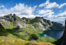 Panorama von der Bergwelt der Lofoten
