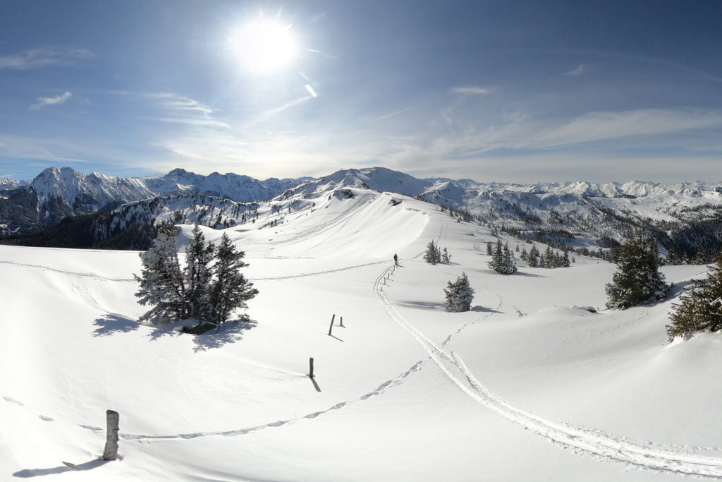 Panorama vom Gipfel des Penkkopf bei einer Skitour