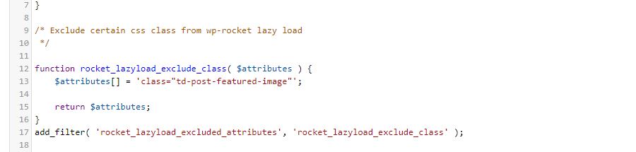 code to exclude
