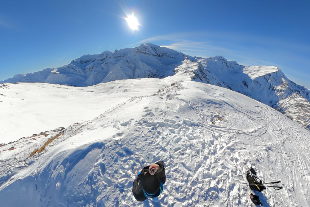 Gipfelpanorama bei einer Skitour auf die Kolmkarspitze