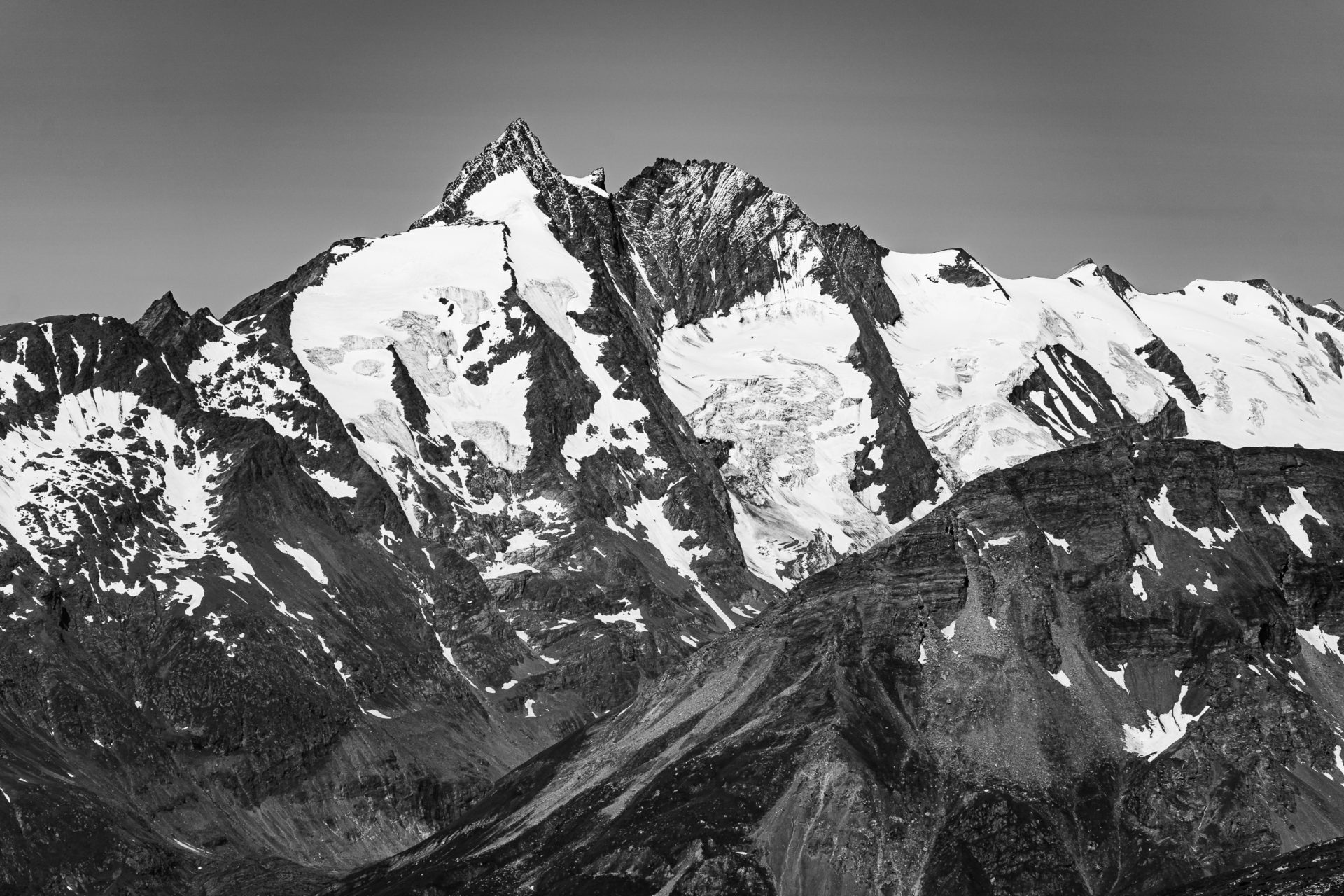 Die Gletscher des Großglockners (3.798 m) von Osten aus