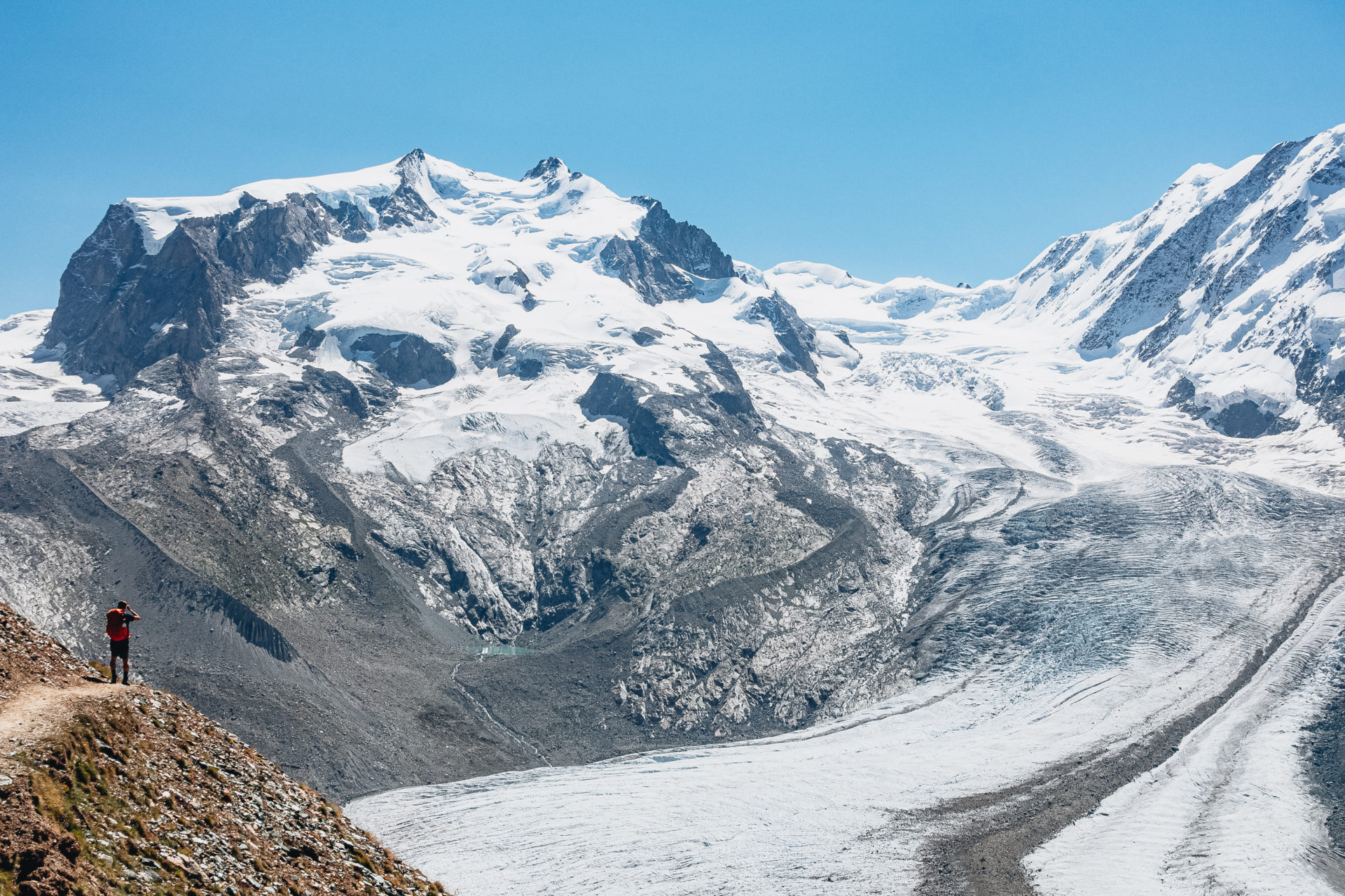Grenzgletscher im Monte-Rosa-Massiv mit Dufourspitze (4.634 m)