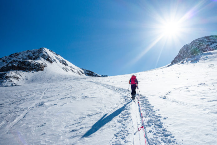 Am Weg über den Gletscher auf den Gipfel