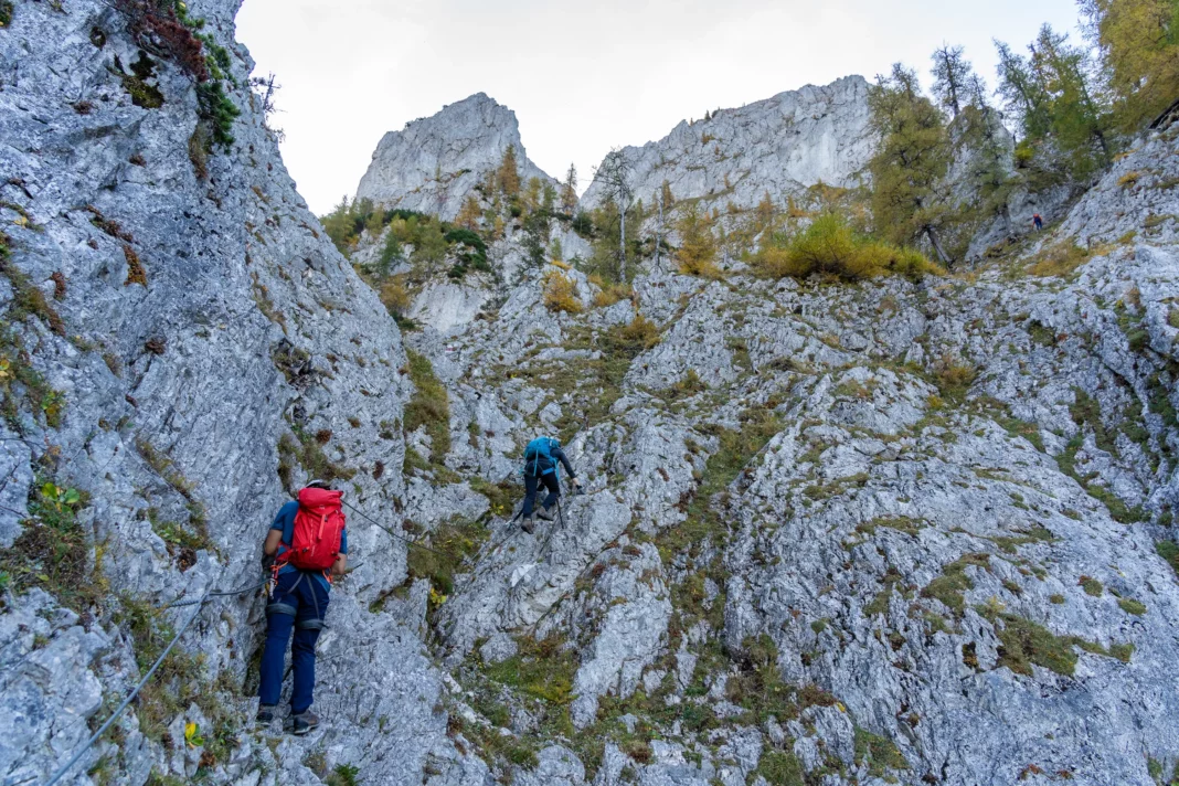 In der ersten Klettersteig-Passage