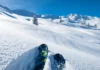 Skitourengeher am Weg auf den Heidentempel