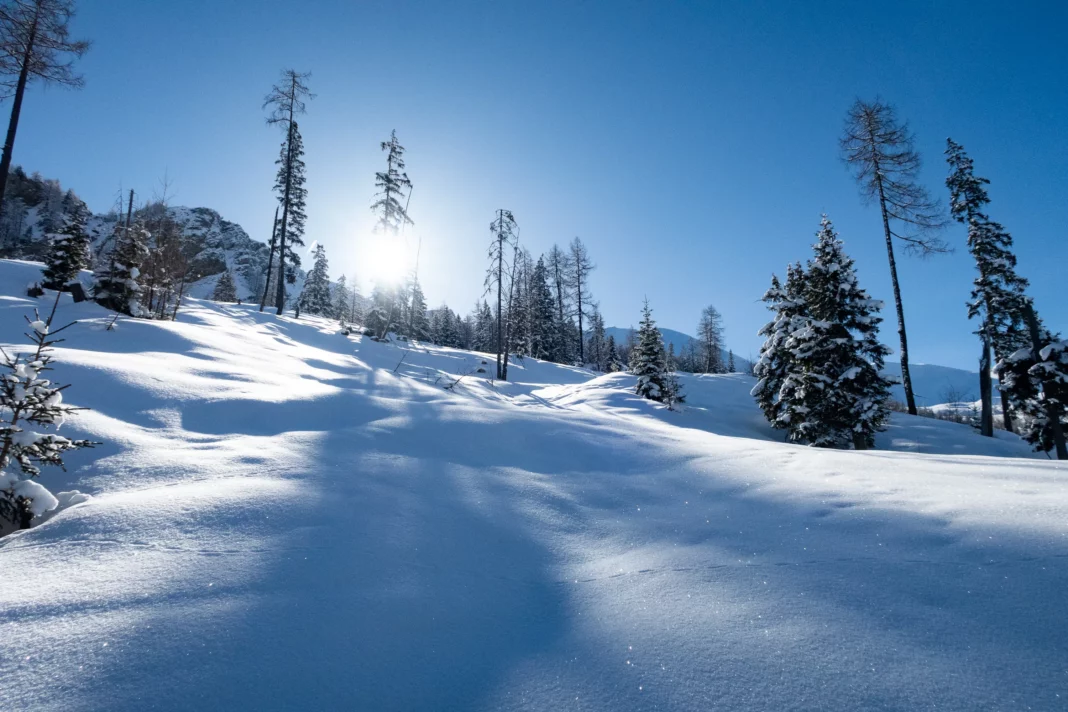 Winterwonderland am Weg auf den Heidentempel