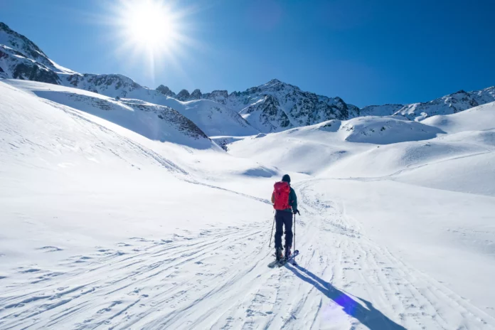 Aufstiegsspur Skitourengeher im Agsttal