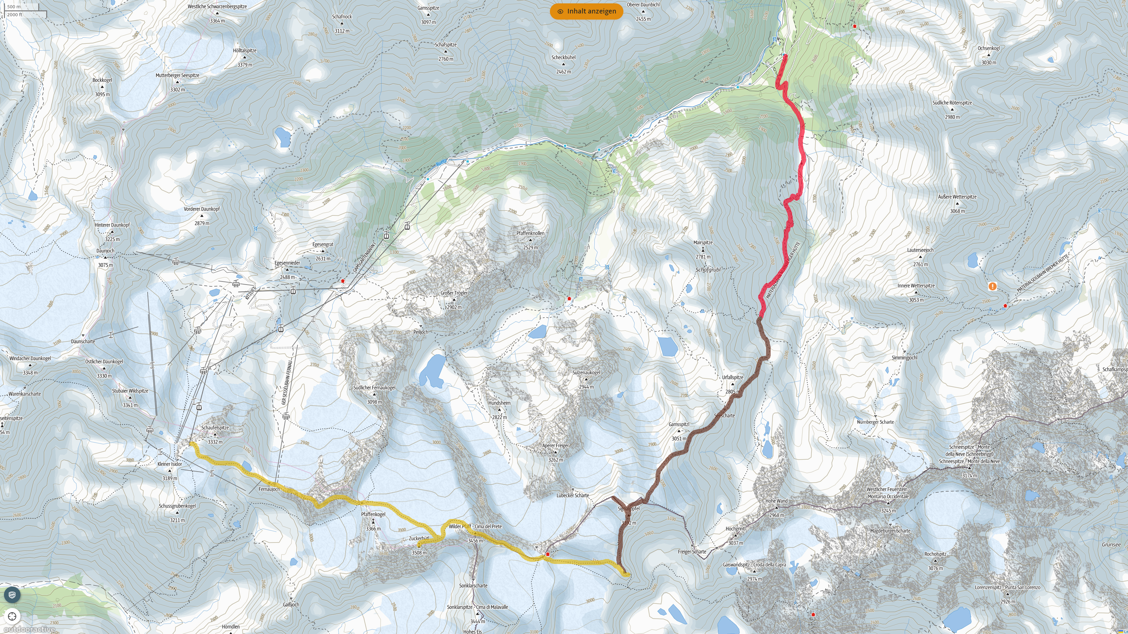 Durchquerung Stubaier Alpen Karte