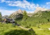 Malerische Abendstimmung auf der Kerschbaumeralm; links die Große und Kleine Gamswiesenspitze