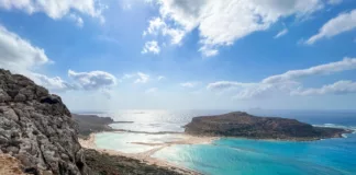 Der Balos Strand auf Kreta von oben