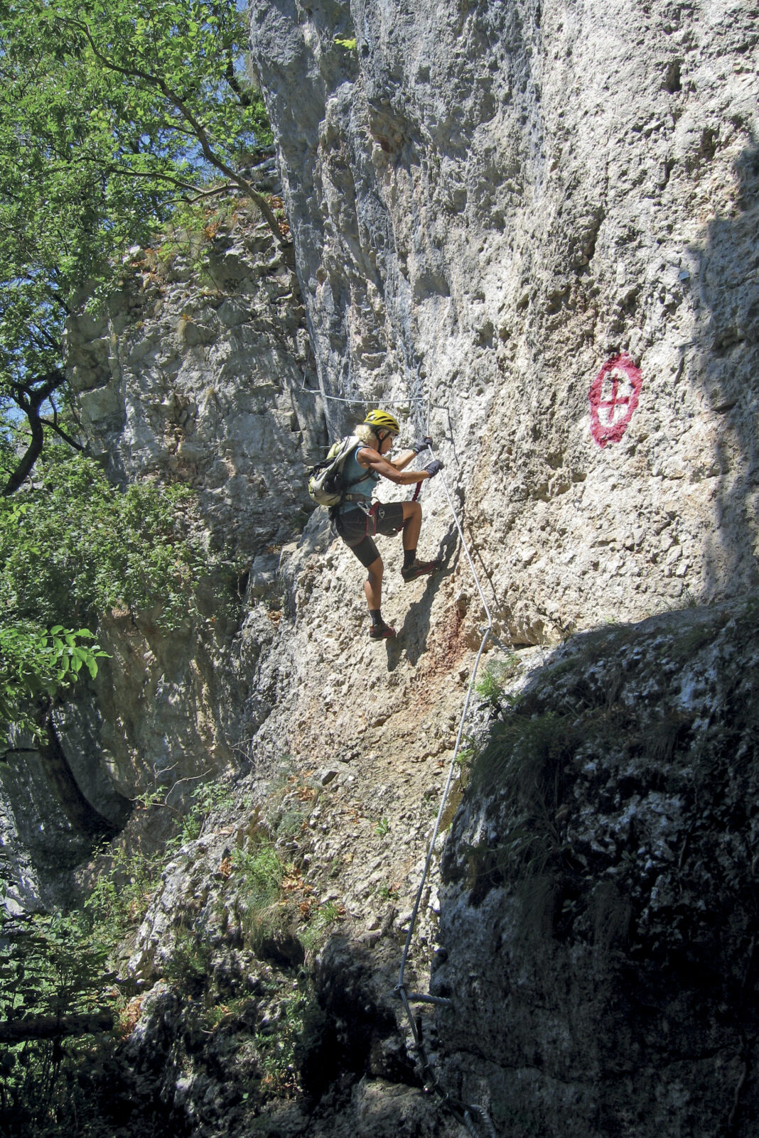 Der Einstieg (B) des Rabenstein-Klettersteigs © Kurt Schall Verlag