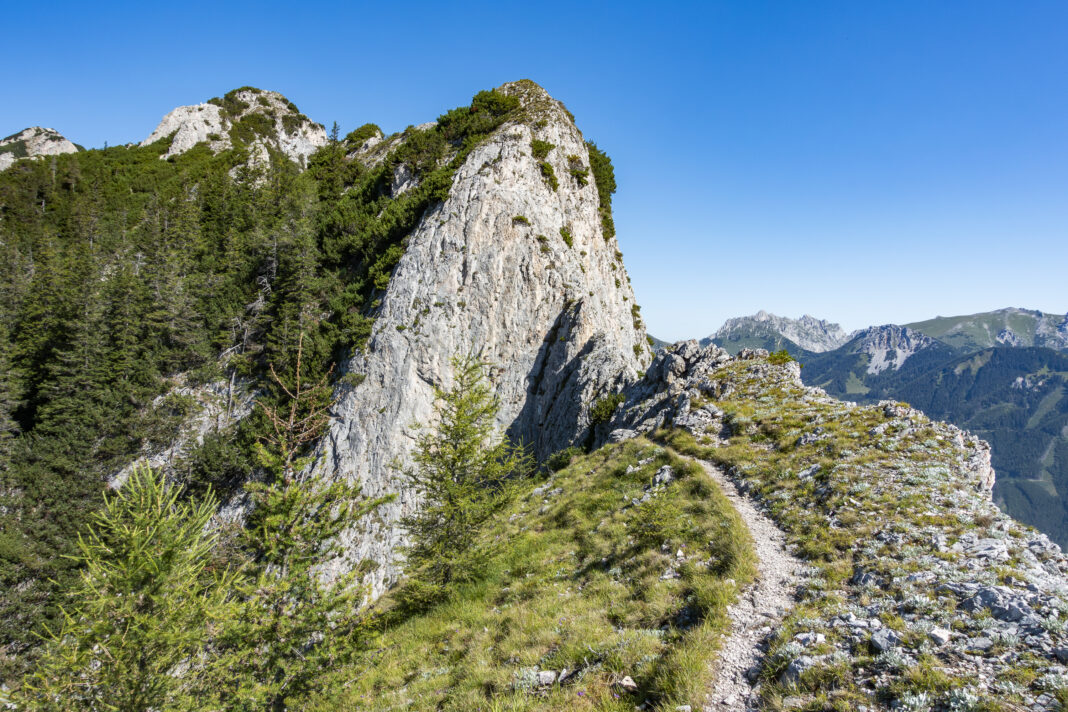 Die erste Schlüsselstelle im Grete-Klinger-Steig