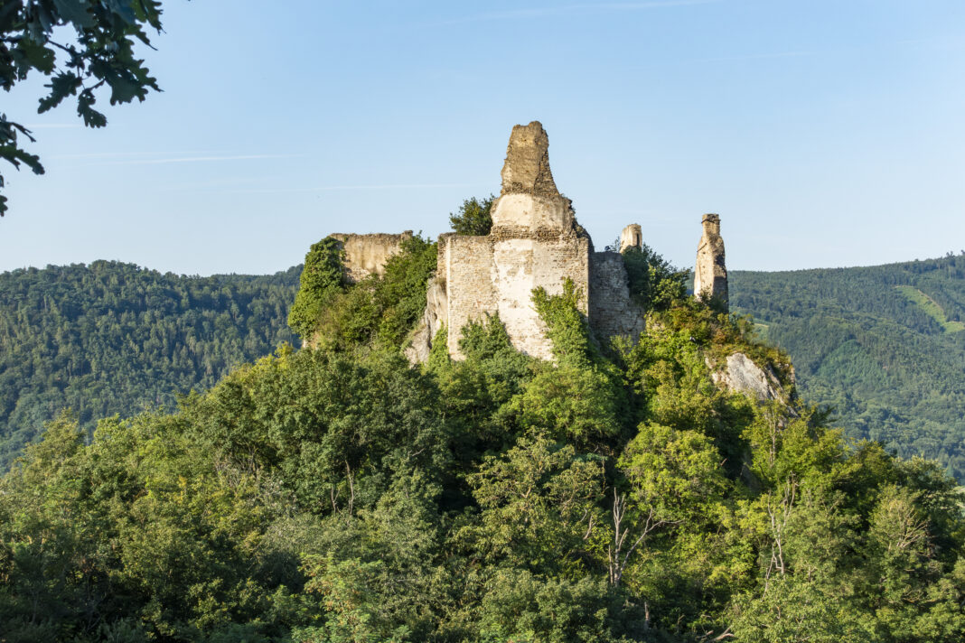 Die Burgruine Dürnstein von der Rückseite