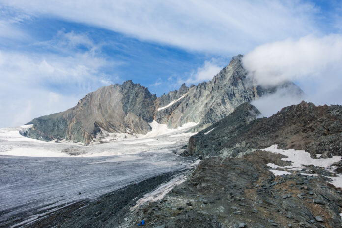 Blick vom Beginn des Teischnitzkees auf den Großglockner und die Glocknerwand