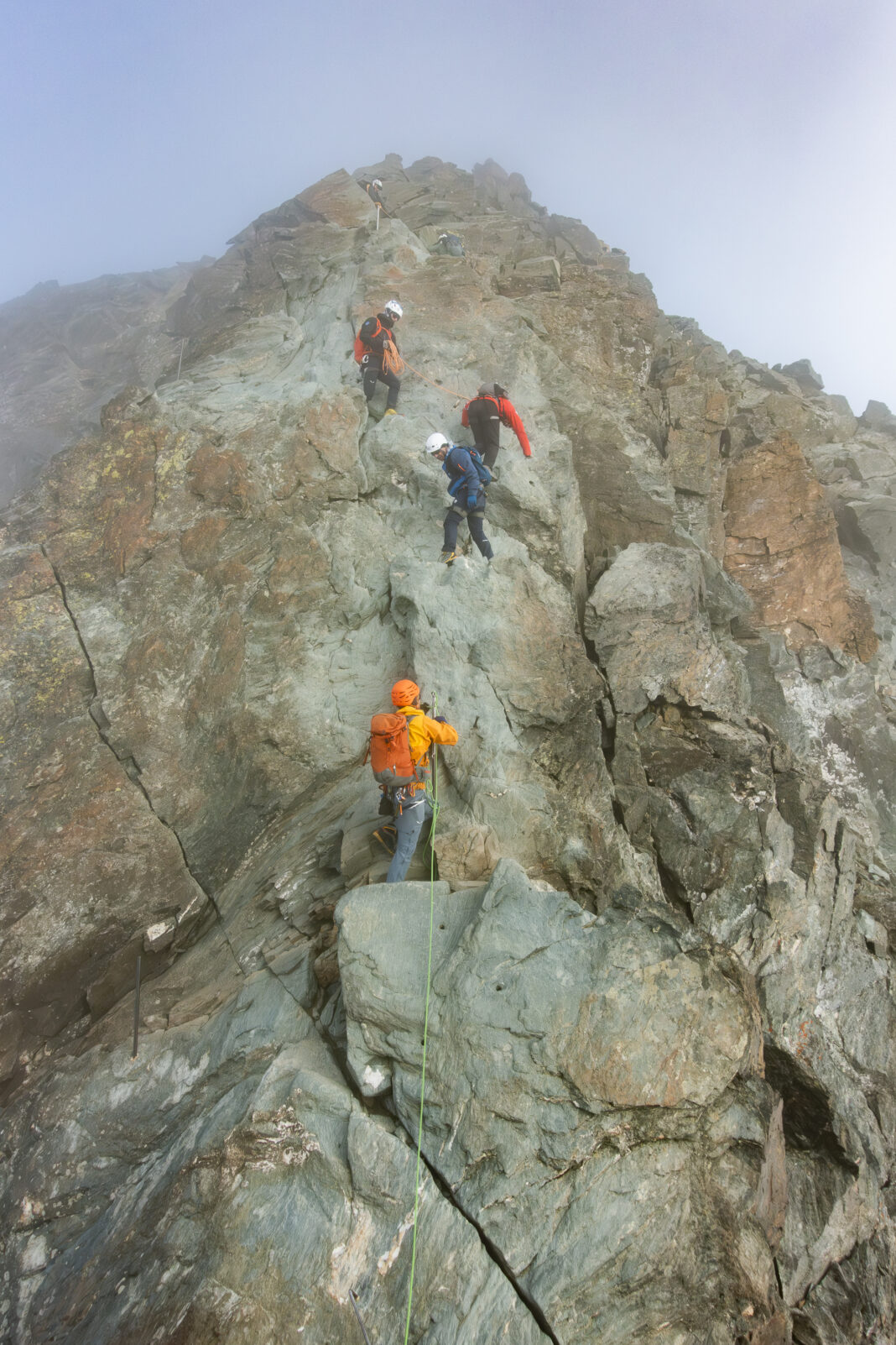 Blick vom Kleinglockner auf die letzten Klettermeter auf den Großglockner