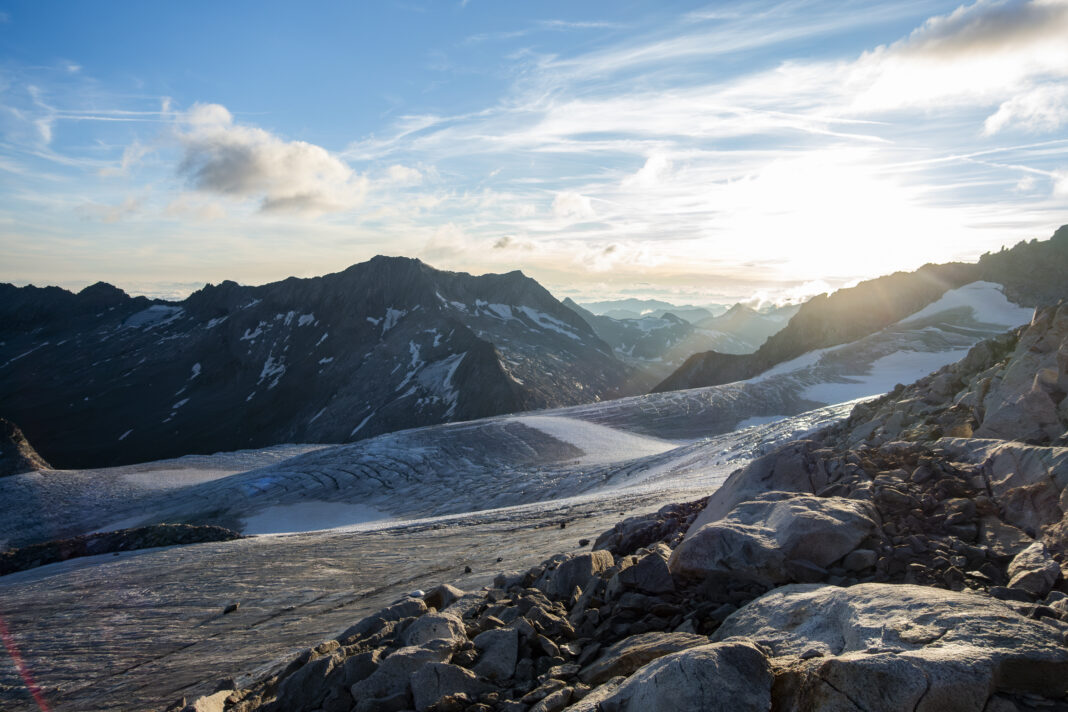 Blick vom unteren Bereich des Nordgrats auf das Obersulzbachkees