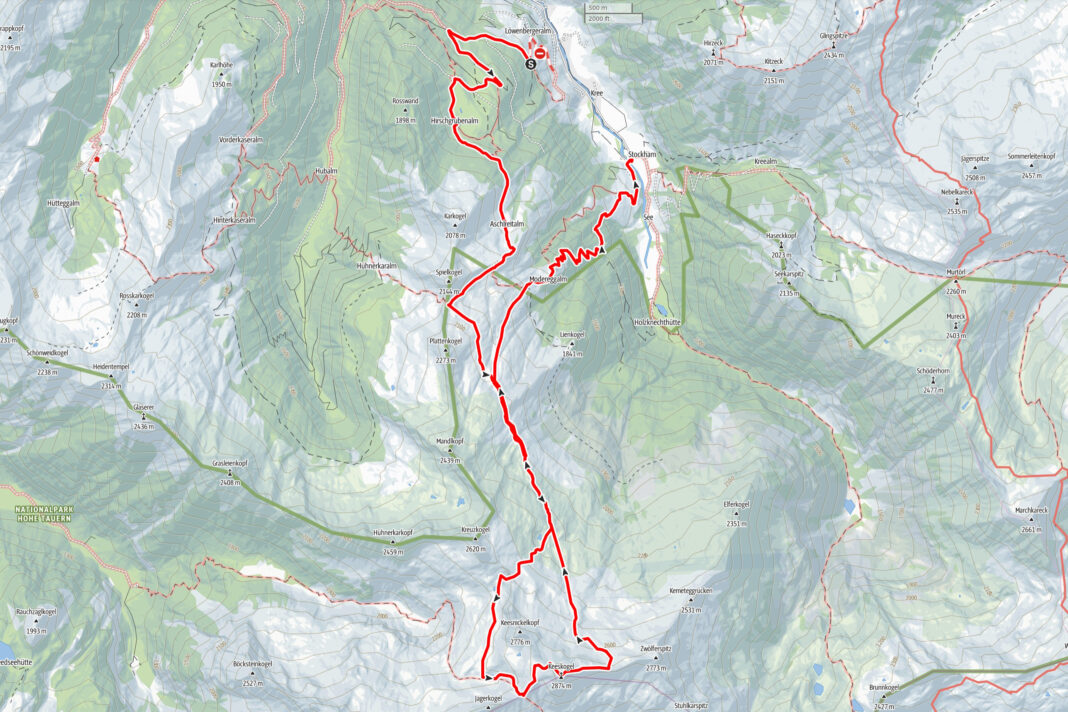 Der ganz grobe (!) Wegverlauf © Karte: Outdooractive