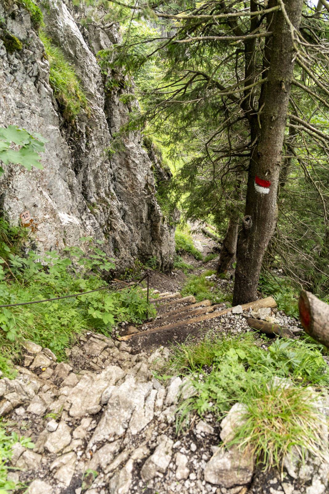 Blick zurück auf einen steilen Abschnitt