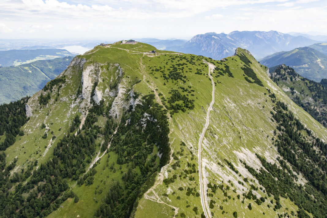 Der Streckenverlauf der Schafbergbahn im oberen Bereich