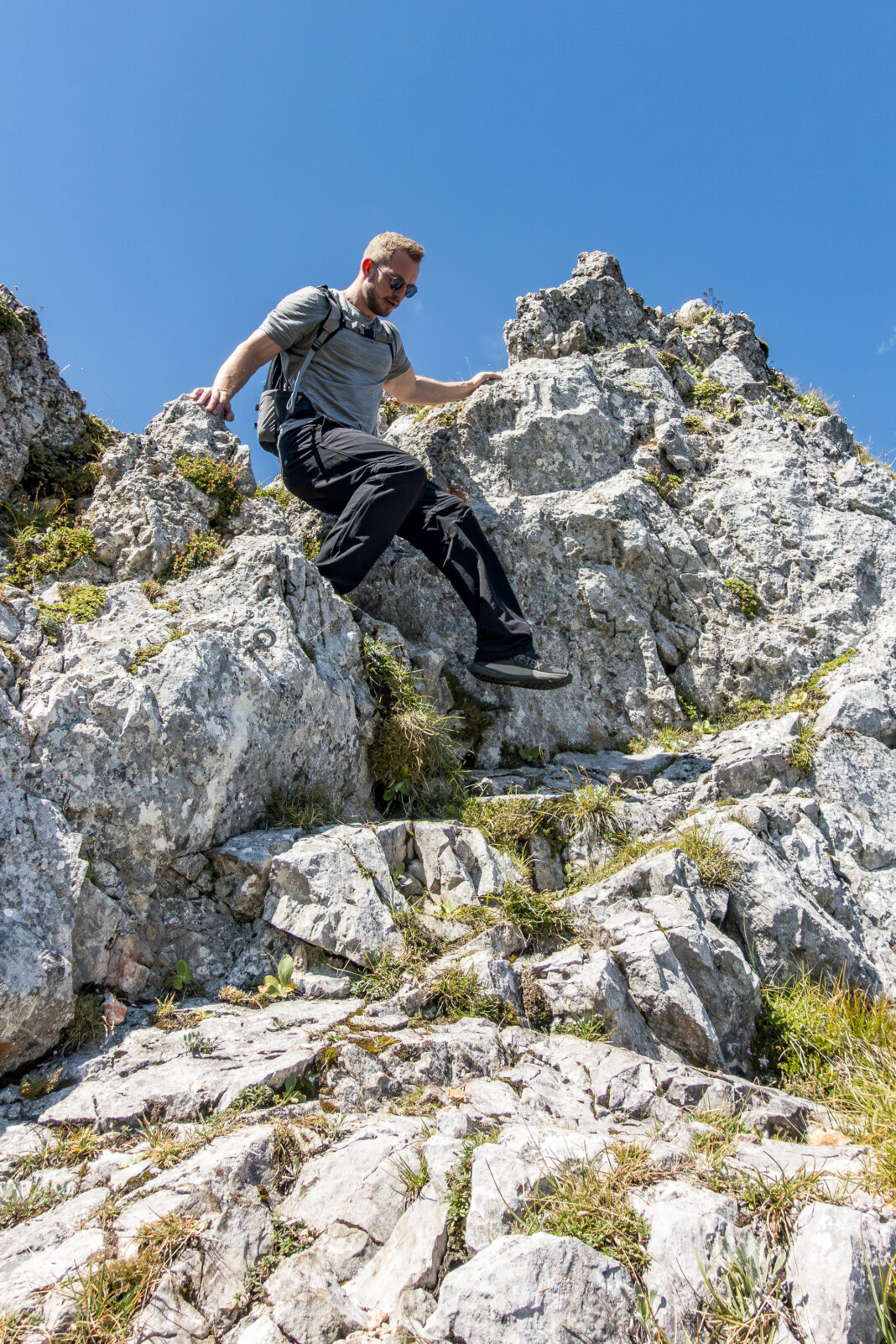 Die zweite Kletterstelle macht auch im Abstieg keine großen Probleme