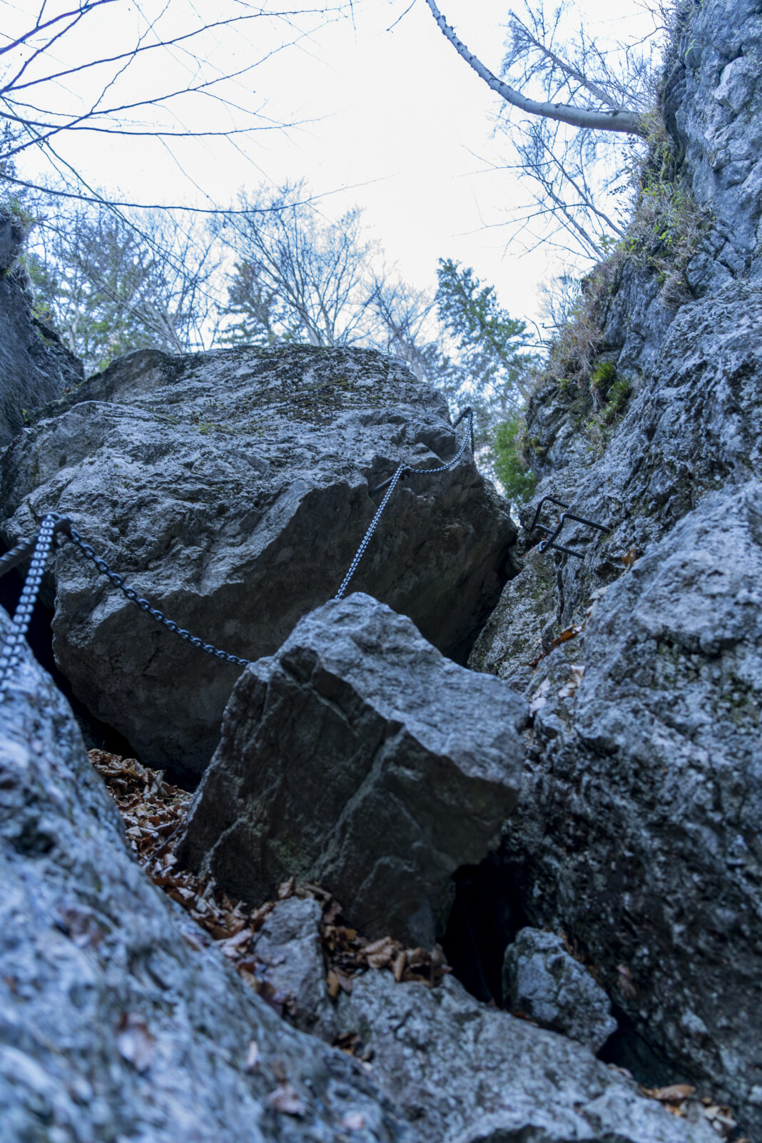 Eine der Schlüsselstellen in der Weichtalklamm